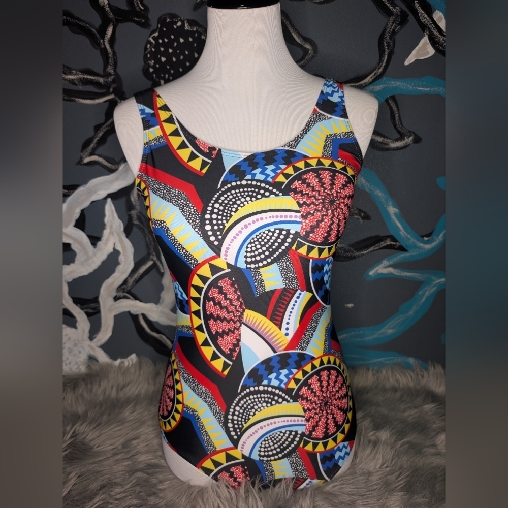 NWOT Colorful Geometric Patterned Womens Swimsuit Small